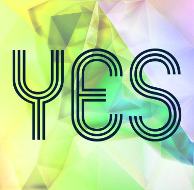 Soyut geometrik arkaplan hakkında evet kelime 