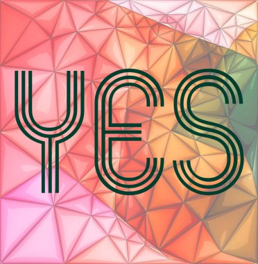 Soyut geometrik arkaplan hakkında evet kelime 