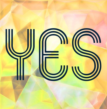 Soyut geometrik arkaplan hakkında evet kelime 