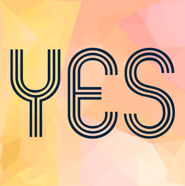 Soyut geometrik arkaplan hakkında evet kelime 