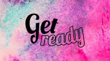 Soyut renkli arkaplan üzerine hazır sözcükler al