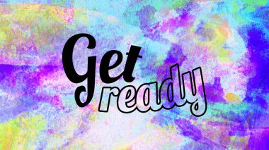 Soyut renkli arkaplan üzerine hazır sözcükler al