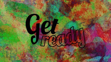 Soyut renkli arkaplan üzerine hazır sözcükler al