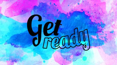 Soyut suluboya tasarımı, su boyalı doku arkaplanı üzerine metin hazırla.