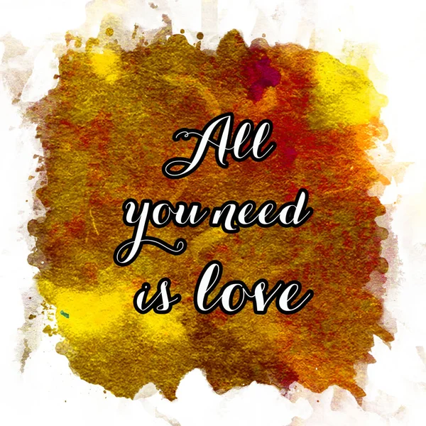 All You Need Love Text Abstract Colorful Background — Stock Photo, Image