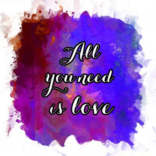 All You Need Love Text Abstract Colorful Background — Stock Photo, Image