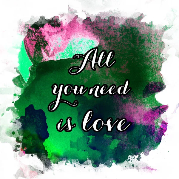 All You Need Love Text Abstract Colorful Background — Stock Photo, Image