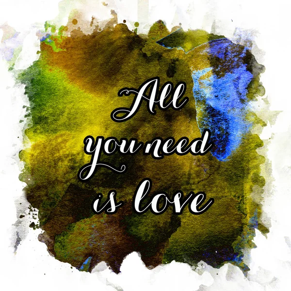 All You Need Love Text Abstract Colorful Background — Stock Photo, Image