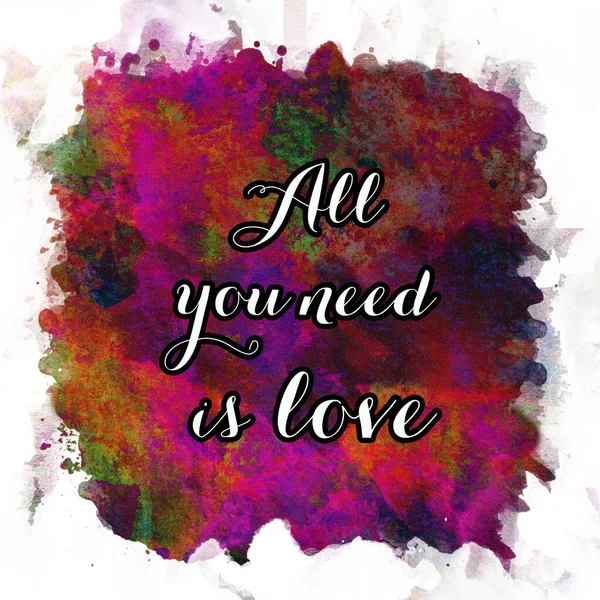 All You Need Love Text Abstract Colorful Background — Stock Photo, Image