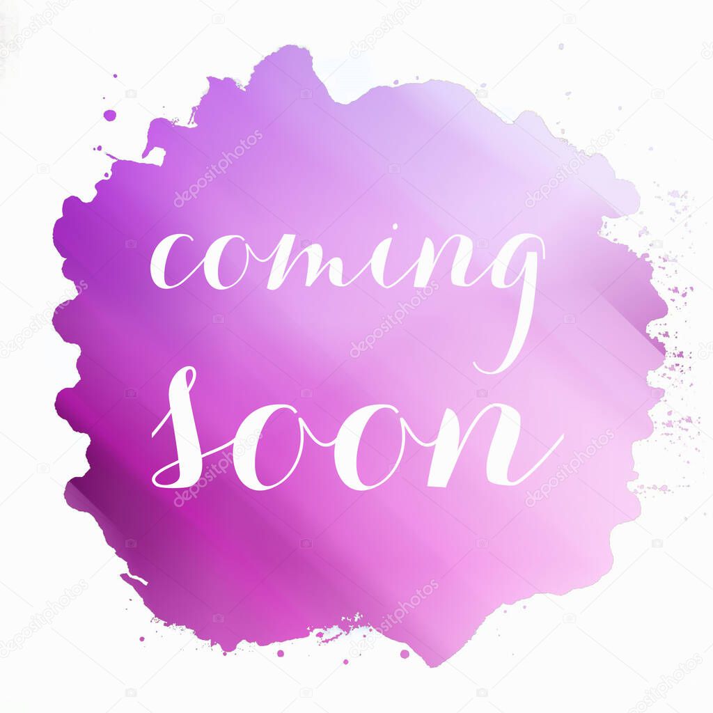 Coming soon text on abstract colorful background