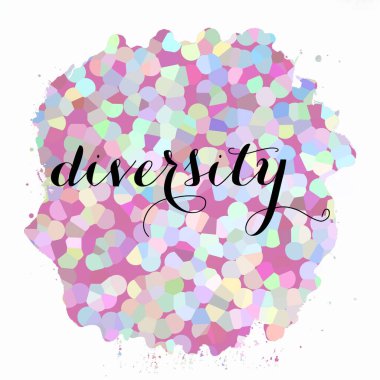 soyut renkli doku arkaplanı üzerine çeşitlilik metni