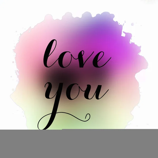 Love You Tekst Abstracte Kleurrijke Achtergrond — Stockfoto