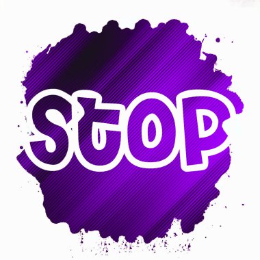 Soyut renkli arkaplan üzerindeki metni durdur 