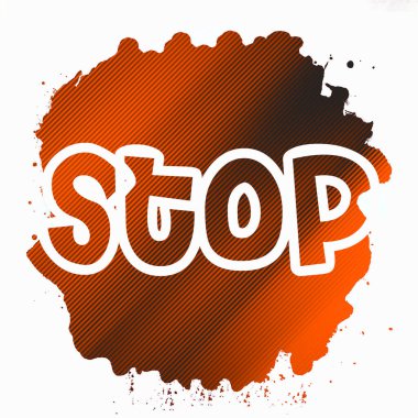 Soyut renkli arkaplan üzerindeki metni durdur 