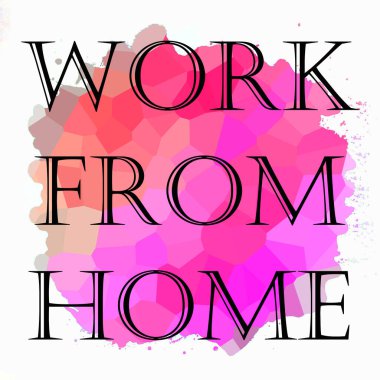 Soyut renkli arkaplan üzerindeki ev cümlesinden çalış