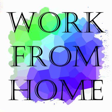 Soyut renkli arkaplan üzerindeki ev cümlesinden çalış