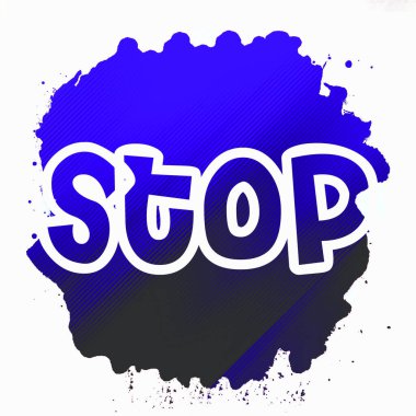 Soyut renkli arkaplan üzerindeki metni durdur 