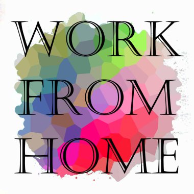 Soyut renkli arkaplan üzerindeki ev cümlesinden çalış