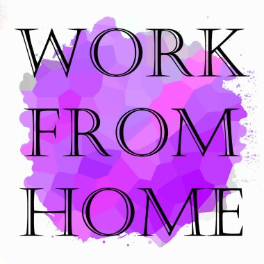 Soyut renkli arkaplan üzerindeki ev cümlesinden çalış