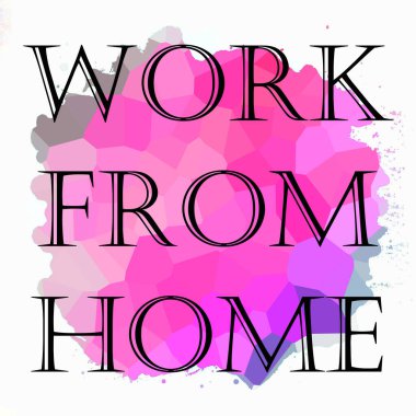 Soyut renkli arkaplan üzerindeki ev cümlesinden çalış