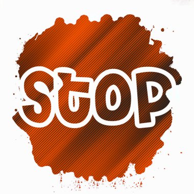 Soyut renkli arkaplan üzerindeki metni durdur 