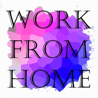 Soyut renkli arkaplan üzerindeki ev cümlesinden çalış