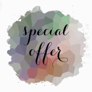 Soyut renkli arkaplan üzerine özel teklif metni