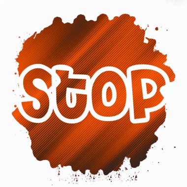 Soyut renkli arkaplan üzerindeki metni durdur 