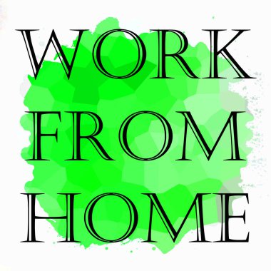 Soyut renkli arkaplan üzerindeki ev cümlesinden çalış