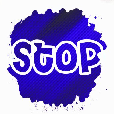 Soyut renkli arkaplan üzerindeki metni durdur 