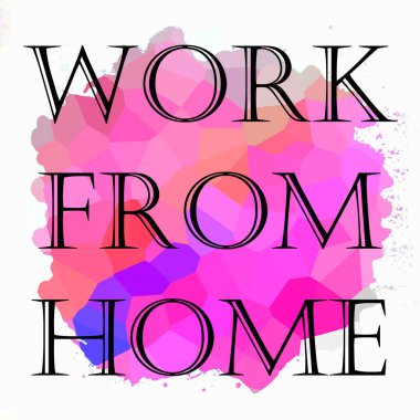 Soyut renkli arkaplan üzerindeki ev cümlesinden çalış