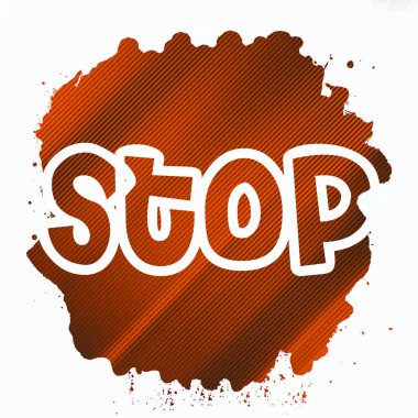 Soyut renkli arkaplan üzerindeki metni durdur 