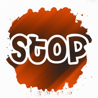 Soyut renkli arkaplan üzerindeki metni durdur 