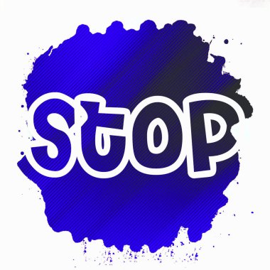 Soyut renkli arkaplan üzerindeki metni durdur 