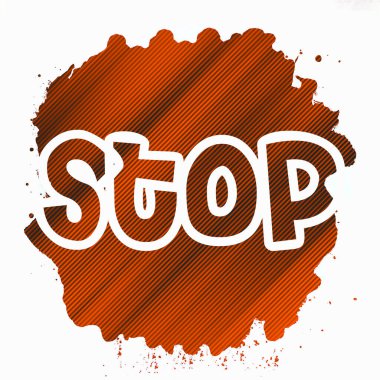 Soyut renkli arkaplan üzerindeki metni durdur 