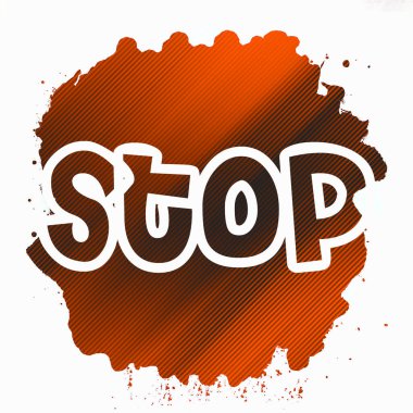 Soyut renkli arkaplan üzerindeki metni durdur 