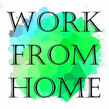 Soyut renkli arkaplan üzerindeki ev cümlesinden çalış