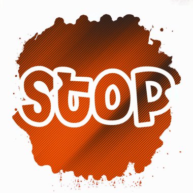 Soyut renkli arkaplan üzerindeki metni durdur 