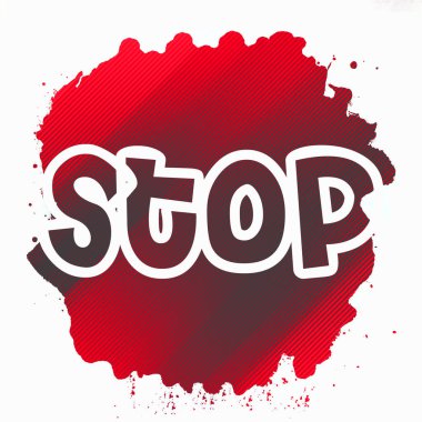 Soyut renkli arkaplan üzerindeki metni durdur 