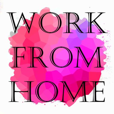 Soyut renkli arkaplan üzerindeki ev cümlesinden çalış