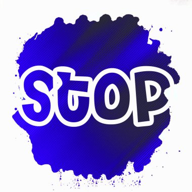 Soyut renkli arkaplan üzerindeki metni durdur 