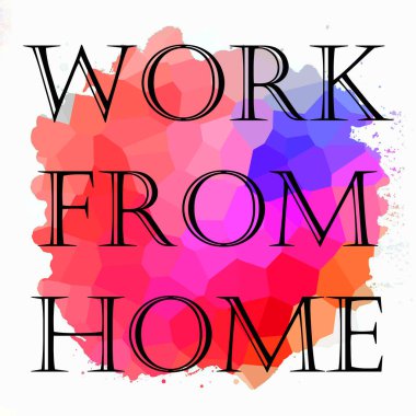 Soyut renkli arkaplan üzerindeki ev cümlesinden çalış