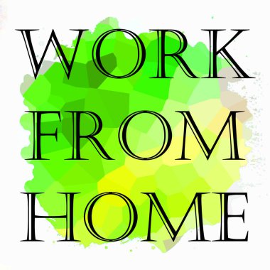 Soyut renkli arkaplan üzerindeki ev cümlesinden çalış