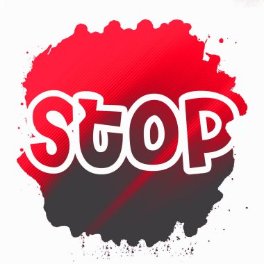 Soyut renkli arkaplan üzerindeki metni durdur 