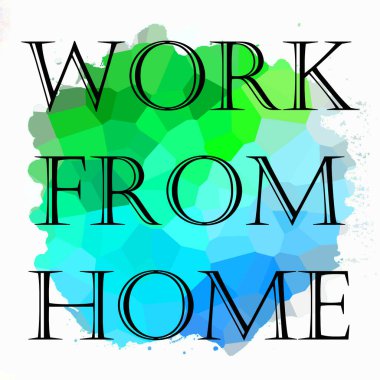 Soyut renkli arkaplan üzerindeki ev cümlesinden çalış