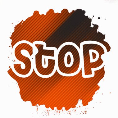 Soyut renkli arkaplan üzerindeki metni durdur 