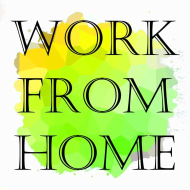 Soyut renkli arkaplan üzerindeki ev cümlesinden çalış