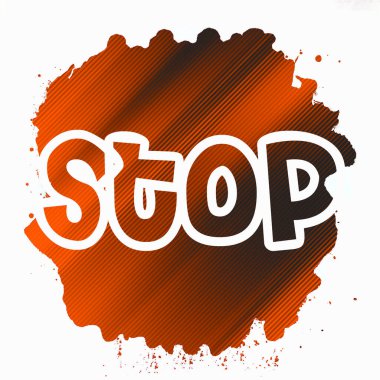 Soyut renkli arkaplan üzerindeki metni durdur 