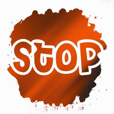 Soyut renkli arkaplan üzerindeki metni durdur 