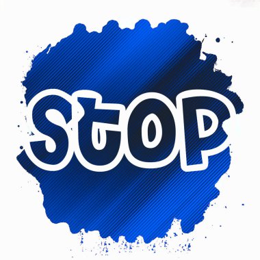 Soyut renkli arkaplan üzerindeki metni durdur 